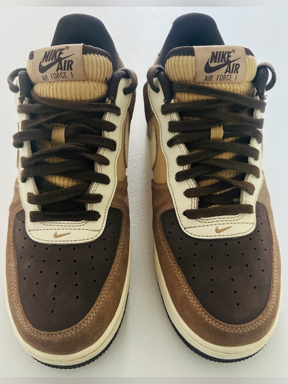 Nike Air Force 1 Low - Brown & Cream 9 size